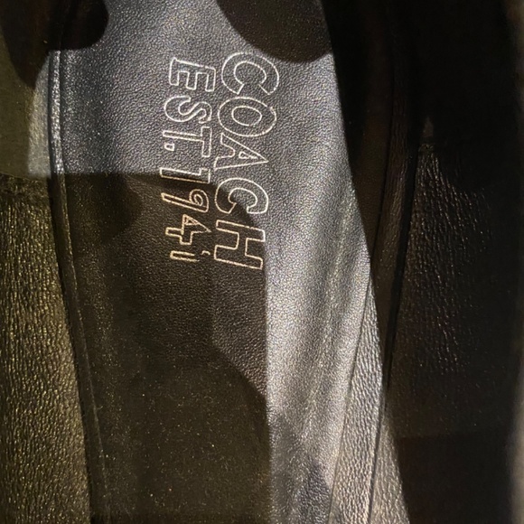 Coach black leather with sequin flats size 10 - Picture 5 of 7